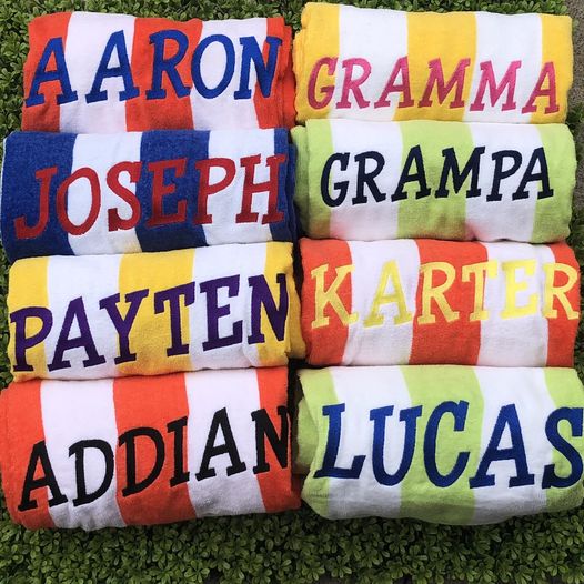 Personalized beach towels